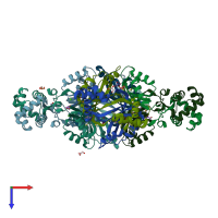 PDB entry 2p6s coloured by chain, top view.