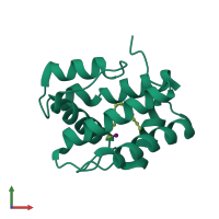 PDB entry 2p71 coloured by chain, front view.