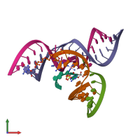 PDB entry 2p7e coloured by chain, front view.