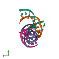 PDB entry 2p7f coloured by chain, side view.
