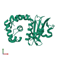 PDB entry 2p8t coloured by chain, front view.