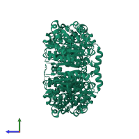 Enoyl-[acyl-carrier-protein] reductase [NADH] FabI in PDB entry 2p91, assembly 1, side view.