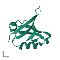PDB entry 2pa1 coloured by chain, front view.
