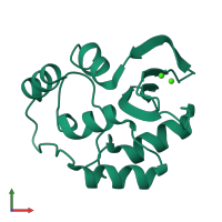 PDB entry 2pag coloured by chain, front view.