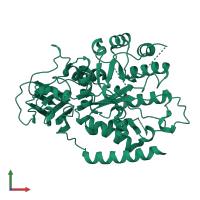 PDB entry 2paj coloured by chain, front view.