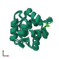 PDB entry 2pas coloured by chain, ensemble of 9 models, front view.
