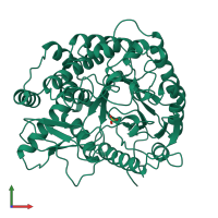 PDB entry 2pbg coloured by chain, front view.