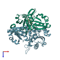 PDB entry 2pci coloured by chain, top view.