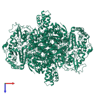 Pyruvate:ferredoxin oxidoreductase in PDB entry 2pda, assembly 1, top view.