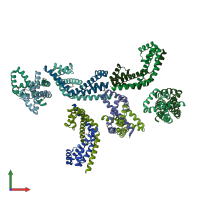 PDB entry 2pei coloured by chain, front view.