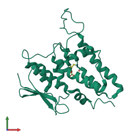 PDB entry 2per coloured by chain, front view.