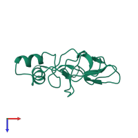 PDB entry 2pf1 coloured by chain, top view.