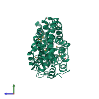 PDB entry 2pgs coloured by chain, side view.
