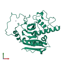 PDB entry 2pgv coloured by chain, front view.