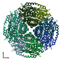 PDB entry 2pgw coloured by chain, front view.