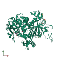 PDB entry 2ph5 coloured by chain, front view.
