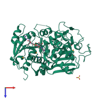PDB entry 2ph5 coloured by chain, top view.