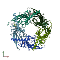 PDB entry 2ph9 coloured by chain, front view.
