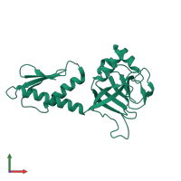 PDB entry 2phc coloured by chain, front view.