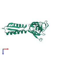 PDB entry 2phc coloured by chain, top view.