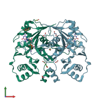 PDB entry 2phn coloured by chain, front view.