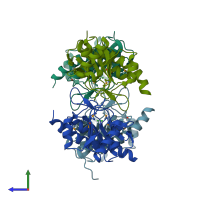 PDB entry 2php coloured by chain, side view.