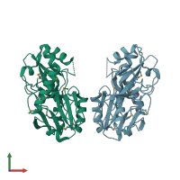 PDB entry 2pif coloured by chain, front view.