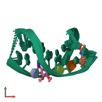 PDB entry 2pik coloured by chain, ensemble of 6 models, front view.
