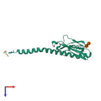 PDB entry 2pil coloured by chain, top view.