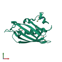PDB entry 2pim coloured by chain, front view.