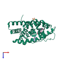 PDB entry 2piq coloured by chain, top view.