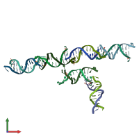 PDB entry 2pis coloured by chain, front view.