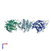 PDB entry 2piy coloured by chain, top view.