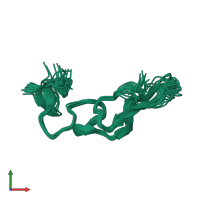 PDB entry 2pjf coloured by chain, ensemble of 20 models, front view.