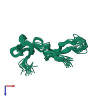 PDB entry 2pjg coloured by chain, ensemble of 20 models, top view.