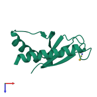 PDB entry 2pk8 coloured by chain, top view.