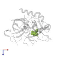 4-({[4-(3-METHYLBENZOYL)PYRIDIN-2-YL]AMINO}METHYL)BENZENECARBOXIMIDAMIDE in PDB entry 2pks, assembly 1, top view.