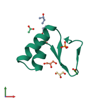 PDB entry 2plh coloured by chain, front view.