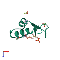 PDB entry 2plh coloured by chain, top view.
