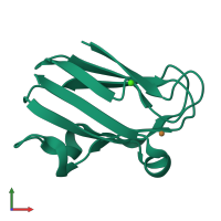 PDB entry 2plt coloured by chain, front view.