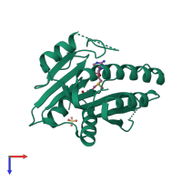 PDB entry 2plw coloured by chain, top view.