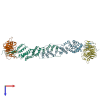 PDB entry 2pm6 coloured by chain, top view.