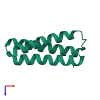 PDB entry 2pmr coloured by chain, top view.