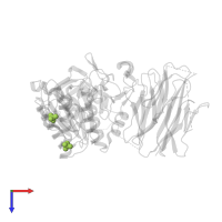 SULFATE ION in PDB entry 2pmw, assembly 1, top view.