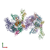 PDB entry 2pmz coloured by chain, front view.