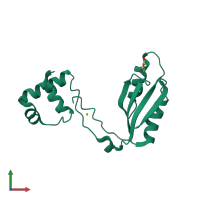 PDB entry 2pn6 coloured by chain, front view.