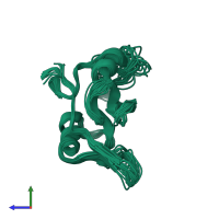 PDB entry 2pna coloured by chain, ensemble of 22 models, side view.