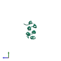 PDB entry 2pne coloured by chain, side view.