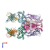 PDB entry 2po6 coloured by chain, top view.