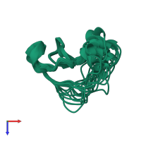 PDB entry 2po8 coloured by chain, ensemble of 20 models, top view.